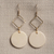 Brass dangle earrings, 'Diamond Charm' - Bone Earrings with Brass thumbail