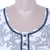 Viscose tunic, 'Vineyard Silhouette' - White and Blue Vine Motif Embellished Viscose Tunic (image 2c) thumbail