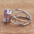 Amethyst cocktail ring, 'Violet Spirit' - Brazilian Amethyst and Rhodium Plated Sterling Silver Ring (image 2b) thumbail