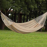 Cotton hammock, 'Sunset Riviera' (double) - Unique Cotton Mayan Hammock (Double)