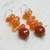 Carnelian dangle earrings, 'Ceremony' - Carnelian dangle earrings