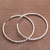 Sterling silver half-hoop earrings, 'Glimmering Memories' - Sterling Silver Hammered Motif Half-Hoop Earrings from Bali