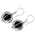 Onyx dangle earrings, 'Silver Lantern' - Handcrafted Silver Balinese Earrings with Black Onyx (image 2b) thumbail