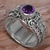 Amethyst single-stone ring, 'Swirling Serenity' - Amethyst Sterling Silver Single-Stone Ring from Indonesia