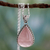Rose quartz pendant necklace, 'Love Drop' - Rose Quartz and Sterling Silver Necklace Indian Jewelry (image 2) thumbail