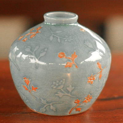 Celadon ceramic vase, Autumn in My Heart