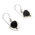 Obsidian dangle earrings, 'Taxco Triad' - Obsidian and 950 Taxco Silver Earrings (image 2b) thumbail