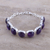 Amethyst link bracelet, 'Elegant Allure' - Elegant Amethyst Link Bracelet Crafted in India (image 2) thumbail