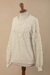 100% baby alpaca sweater, 'Elegant Blossoms' - Hand Embroidered Ivory Baby Alpaca Pullover Sweater