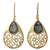 Gold plated labradorite dangle earrings, 'Golden Jali Vines' - Gold Plated Silver Labradorite Dangle Earrings India (image 2a) thumbail
