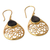 Gold plated labradorite dangle earrings, 'Golden Jali Vines' - Gold Plated Silver Labradorite Dangle Earrings India (image 2d) thumbail
