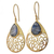 Gold plated labradorite dangle earrings, 'Golden Jali Vines' - Gold Plated Silver Labradorite Dangle Earrings India (image 2e) thumbail