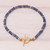 Gold accented iolite beaded bracelet, 'Simply Enchanted' - 24k Gold Accented Iolite Beaded Bracelet from Thailand