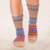 Hand-knit slipper style socks, 'Chai Tea' - Hand-Knit Geometric Patterned Thick Slipper Style Socks