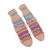 Hand-knit slipper style socks, 'Chai Tea' - Hand-Knit Geometric Patterned Thick Slipper Style Socks