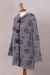 Alpaca blend hooded sweater coat, 'Op Art' - White and Grey Baby Alpaca Blend Hooded Sweater Coat
