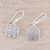 Sterling silver dangle earrings, 'Floral Mesh' - Openwork Floral Sterling Silver Dangle Earrings from India