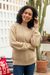 Alpaca blend sweater, 'Braided Beige' - Braided Detail Crew Neck Alpaca Blend Sweater from Peru