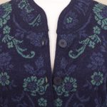 Baby alpaca long cardigan, 'Blue Dream Garden' - Blue Floral Jacquard Knit Alpaca Cardigan
