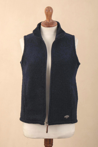 Brushed wool blend vest, 'Alpine Sojourn' - Italian Brushed Wool Blend Vest