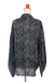 Rayon batik jacket, 'Bedeg' - Black and Ecru Rayon Batik Women's Open Front Jacket (image 2f) thumbail