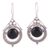 Onyx dangle earrings, 'Elegant Globes' - Onyx and Sterling Silver Dangle Earrings from India thumbail