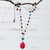 Multi-gemstone pendant necklace, 'Springtime Hot Pink' - Brazilian Hot Pink Jade & Multi-Gemstone Necklace