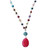 Multi-gemstone pendant necklace, 'Springtime Hot Pink' - Brazilian Hot Pink Jade & Multi-Gemstone Necklace