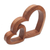 Wood sculpture, 'Warm Hearts' - Wood Hand Made Indonesian Brown Connecting Hearts Sculpture (image 2b) thumbail