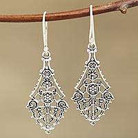 Sterling silver dangle earrings, 'Garden Gateway'