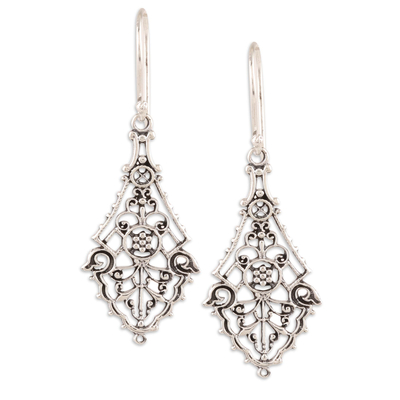 Sterling silver dangle earrings, 'Garden Gateway' - Openwork Sterling Silver Dangle Earrings Crafted in India