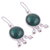 Chrysocolla dangle earrings, 'Gypsy Style' - Circular Chrysocolla and Silver Dangle Earrings from Peru