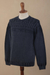 Men's cotton sweater, 'Lived in Comfort' - Blue Overdyed Cotton Knit Pullover for Men from India