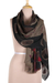 Wool shawl, 'Autumn Muse' - Floral Modern Printed Wool Shawl from India (image 2a) thumbail