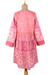Embroidered cotton a-line dress, 'Petal Pink' - Embroidered Cotton A-Line Dress from India