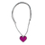 Dichroic glass pendant necklace, 'Heart of Fuchsia' - Handmade Fuchsia Glass Heart Necklace
