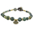 Agate beaded bracelet, 'Ko Samui Waves' - Multicolored Agate and Brass Bracelet with Button Clasp thumbail