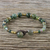 Agate beaded bracelet, 'Ko Samui Waves' - Multicolored Agate and Brass Bracelet with Button Clasp (image 2b) thumbail