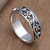 Peridot band ring, 'Gift from the Sun' - Sterling Silver and Peridot Band Ring (image 2) thumbail
