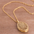Gold-plated sterling silver filigree locket necklace, 'Shining Fantasy' - 21k Gold Plated Silver Filigree Locket Necklace from Peru
