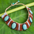 Carnelian and garnet beaded collarette necklace, 'Summer Jazz' - Handcrafted Carnelian, Garnet, and Blue Calcite Necklace thumbail
