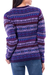 100% alpaca sweater, 'Purple Poppy' - Knit 100% Alpaca Snowflake Pattern Pullover Sweater (image 2b) thumbail