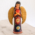 Wood sculpture, 'Comfort and Love' - Floral Pinewood Sculpture of an Angel from Guatemala thumbail