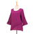 Cotton blouse, 'Too Cool in Mulberry' - Asymmetrical Cut Burgundy Cotton Gauze Blouse (image 2c) thumbail