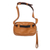 Leather and wool belt bag, 'Double Duty' - Saddle Brown Belt Bag and Wristlet from Peru (image 2d) thumbail
