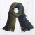 Men's 100% alpaca scarf, 'Forest Walk' - Shades of Black Green Burgundy Blue 100% Alpaca Knit Scarf (image 2) thumbail