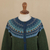 100% alpaca cardigan sweater, 'Andean Forests' - 100% Alpaca Green Yoke Cardigan From Peru (image 2d) thumbail