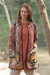 Patchwork cotton jacket, 'Floral Fusion' - Cotton Patchwork Jacket with Kantha Stitching (image 2c) thumbail