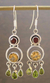 Citrine and peridot chandelier earrings, 'Altogether' - Citrine and Peridot Silver Chandelier Earrings