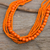 Wood beaded necklace, 'Solar Dance' - Orange Wood Bead Necklace Hand Crafted in Thailand (image 2) thumbail